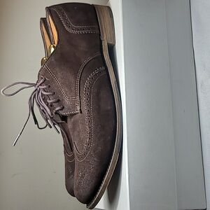 Vintage Shoe Company Vintage Langdon ll chocolate brown suede oxfords size 13M